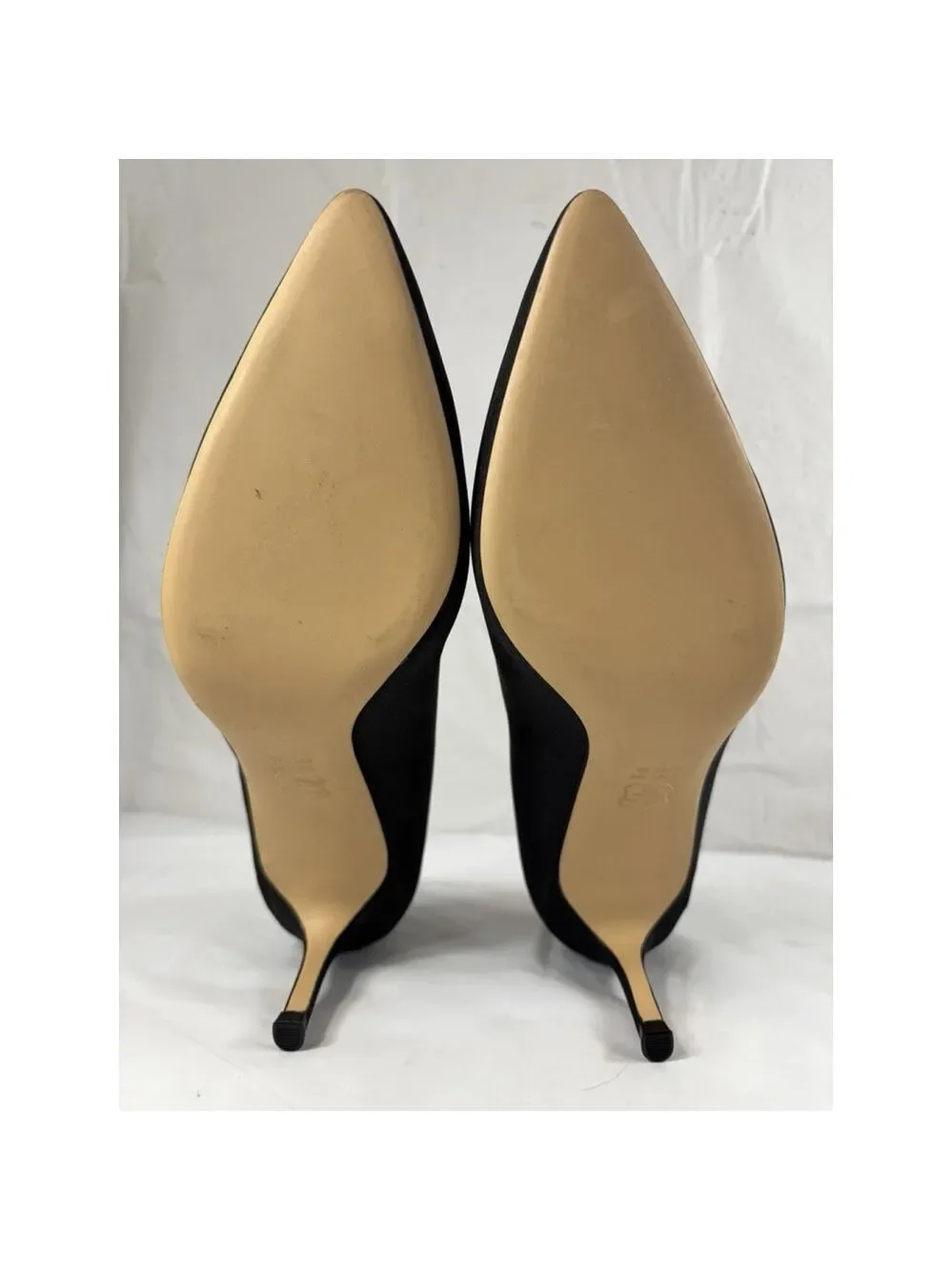 NINA 60-FP Black PEAU Fabric Women’s Pump Dress Shoe Pointy Toe size 6 W